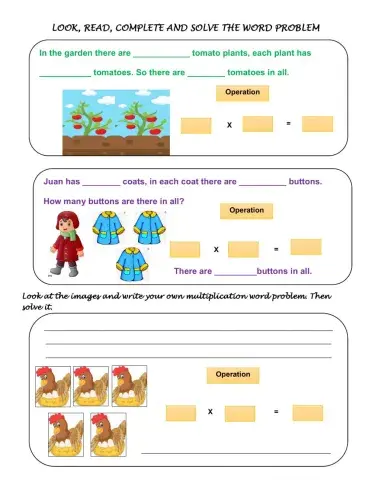 Multiplication word problems