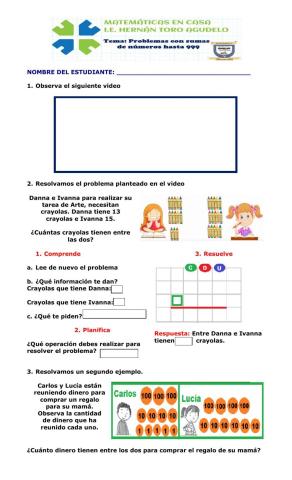 Problemas con números de tres cifras