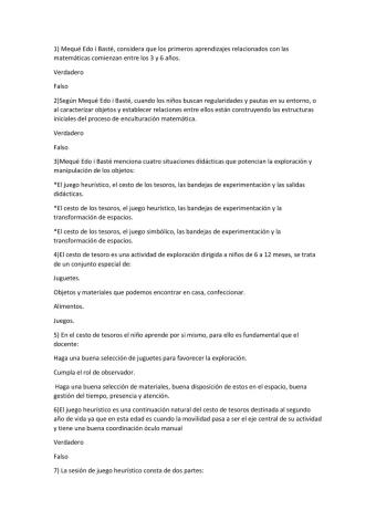 Juego y Matemática en Educación Inicial