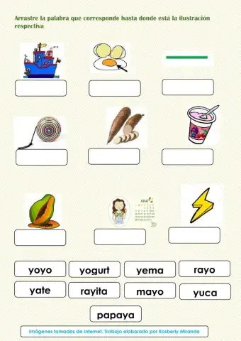 Sílabas con ya ye yi yo yu