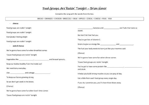 Food Groups Are Rockin' Tonight