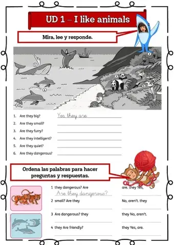 3º UD 1 I like animals Ficha 3