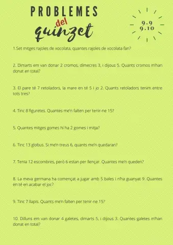 Problemes del quinzet 9.9 i 9.10