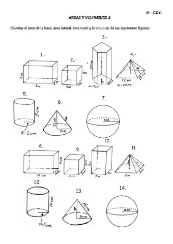 Áreas y volúmenes de cuerpos geométricos 2
