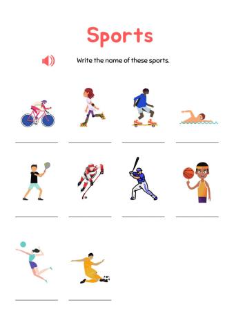 Write the name of the sports