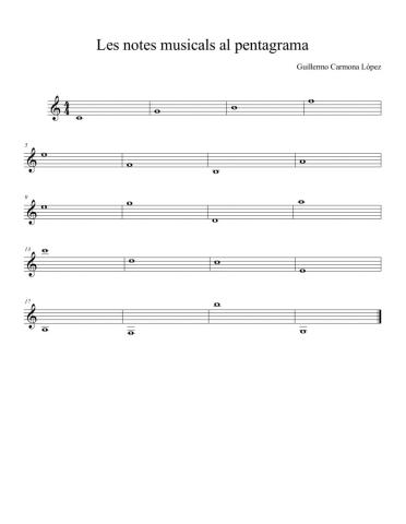 Les notes musicals al pentagrama