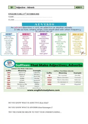 ADVERBS and Adjectives