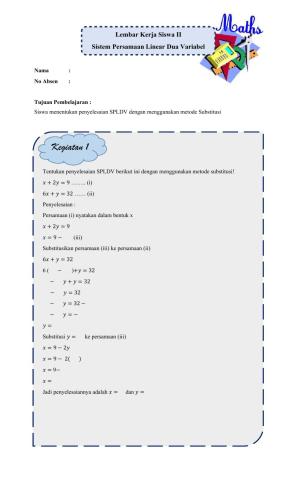 SPLDV Metode Substitusi