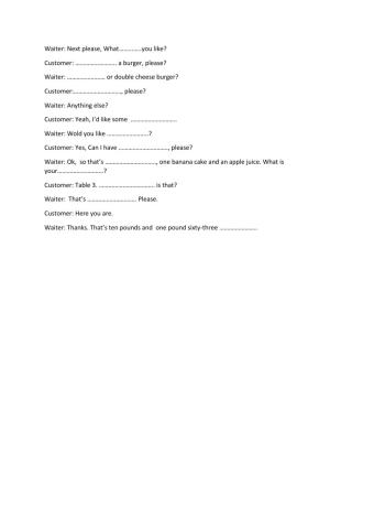 Ordering food in a cafe