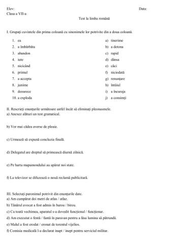 Test 7 vocabular