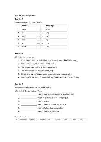 Band 1 (Core 1) - Unit 9 - Set 2