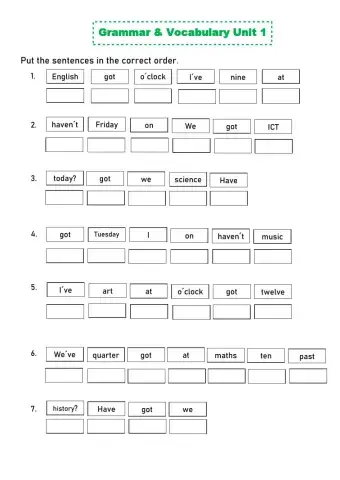 Have got and school subjects