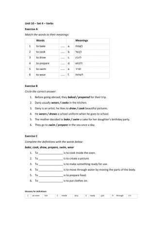 Band 1 (Core 1) - Unit 10 - Set 4