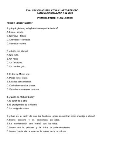 Acumulativo lengua castellana 7-02 4 periodo 2020
