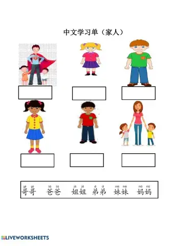 Family Member with Pinyin