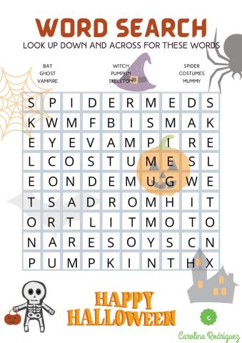 Halloween word search