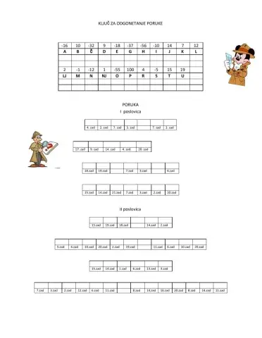 Jednačine-odgonetni poruku