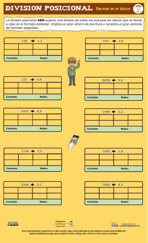 División posicional con decimal en el divisor 02
