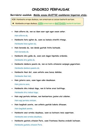 Ondorio perpausak II