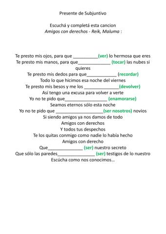 Presente de subjuntivo