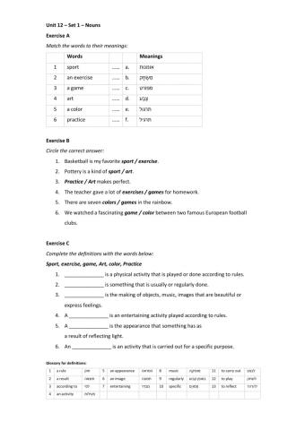 Band 1 (Core 1) - Unit 12 - Set 1