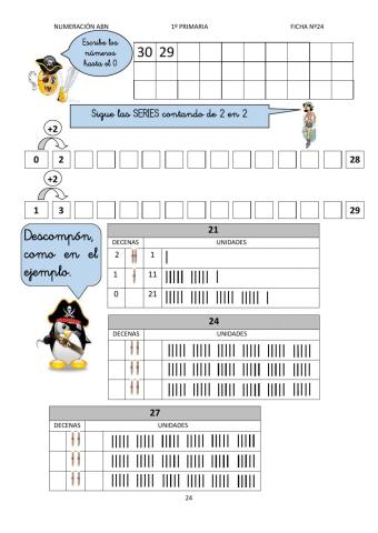 Numeración abn 1º primaria ficha 24