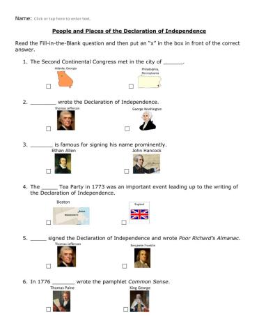Declaration of Independence People and Places w visuals