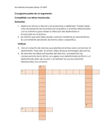 Partes de un argumento