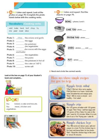 Cooking verbs and nouns