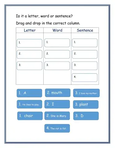 Is it a letter, word or sentence