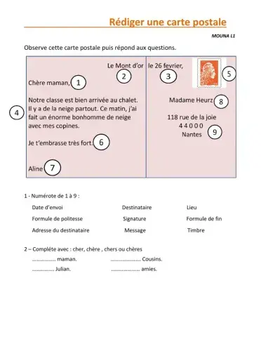 Rédiger une carte postale