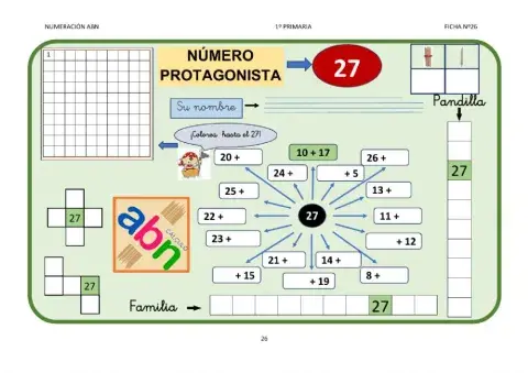 Numeración abn 1º primaria ficha 26