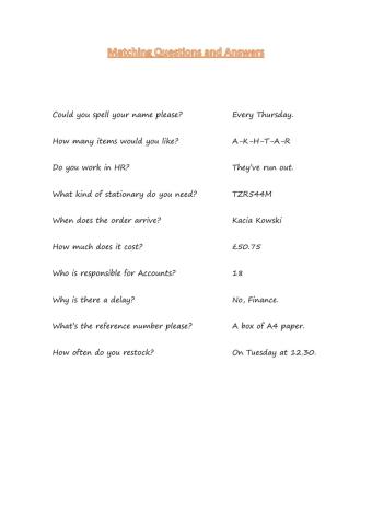 Questions and answers