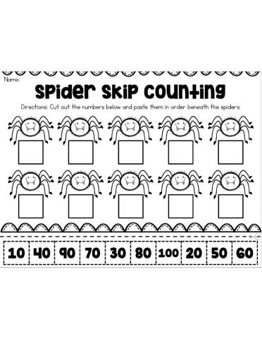 Counting by 10's Halloween Sheet