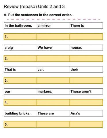 Look 2 Review Units 2 and 3