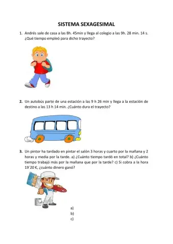 Problemas sistema sexagesimal