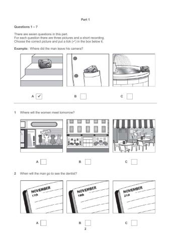 Pet Cambridge Sample 1 Listening