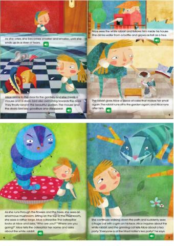 Alice in Wonderland Book pages 4-7