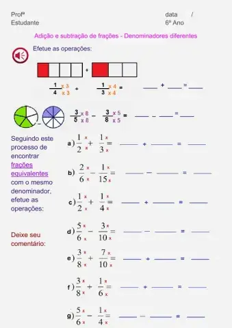 Adição e subtração de fração