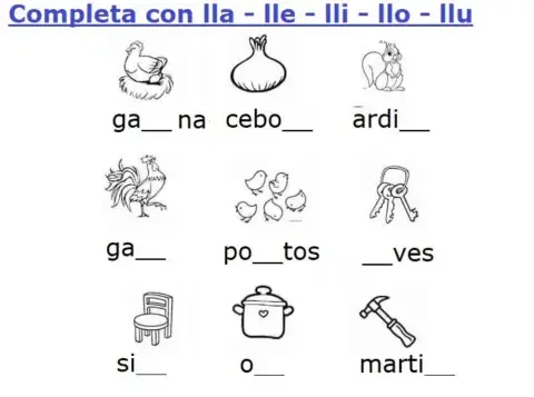 Completa con la sílaba que falta