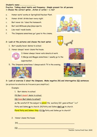 Present simple all persons and forms