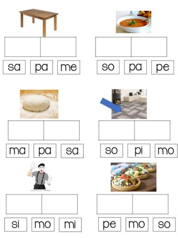 Acomoda Sílabas M,S,P