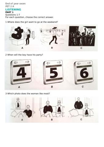 LISTENING final exam - PET