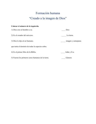 Creado a la imagen de Dios