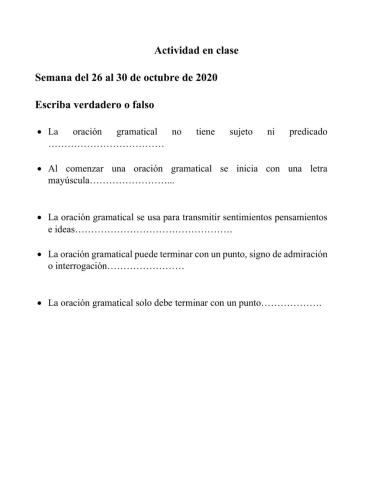 La oración gramatical