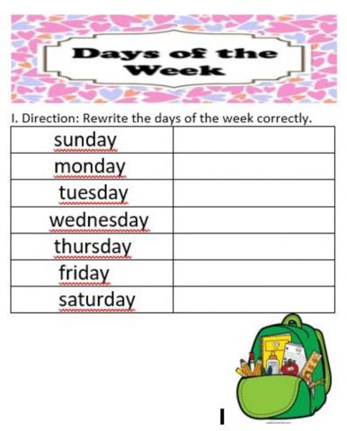 Days of the week