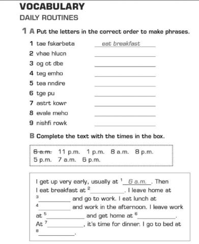E1 - Daily routines