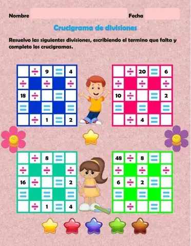 Crucigramas de divisiones