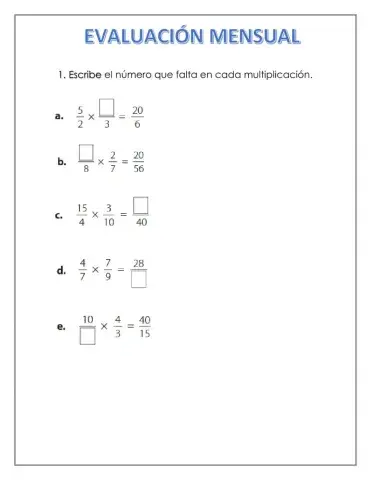 Evaluacion mensual octubre grado tercero