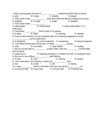 Gerund and Infinitive